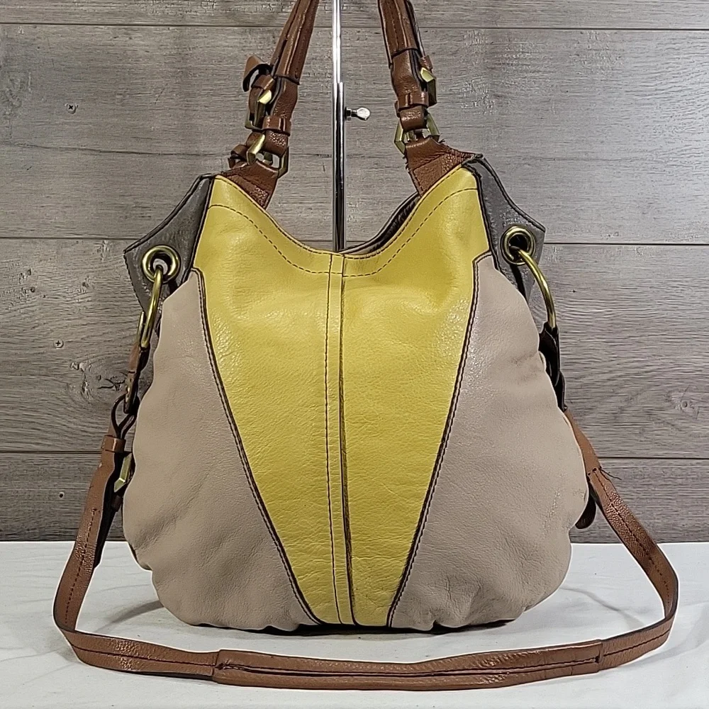 OrYANY Yellow and Tan Leather Bag - Picture 5 of 16